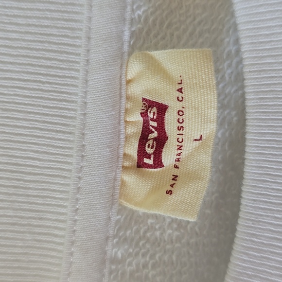 LEVI'S BRAND SIGNATURE WOMENS LONG SLEEVES WHITE SWEATSHIRT LARGE - Picture 4 of 15